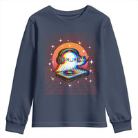 Halloween Ghost Youth Sweatshirt Funny Trippy Vaporwave DJ Music Party - Wonder Print Shop
