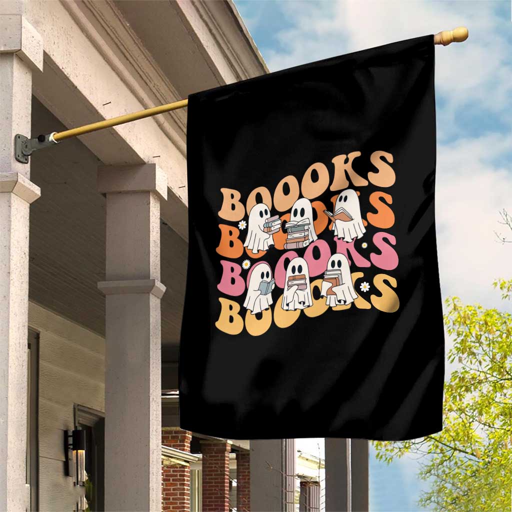 Bookish Ghost Halloween Garden Flag Funny Book Lover And Spooky Squad - Wonder Print Shop