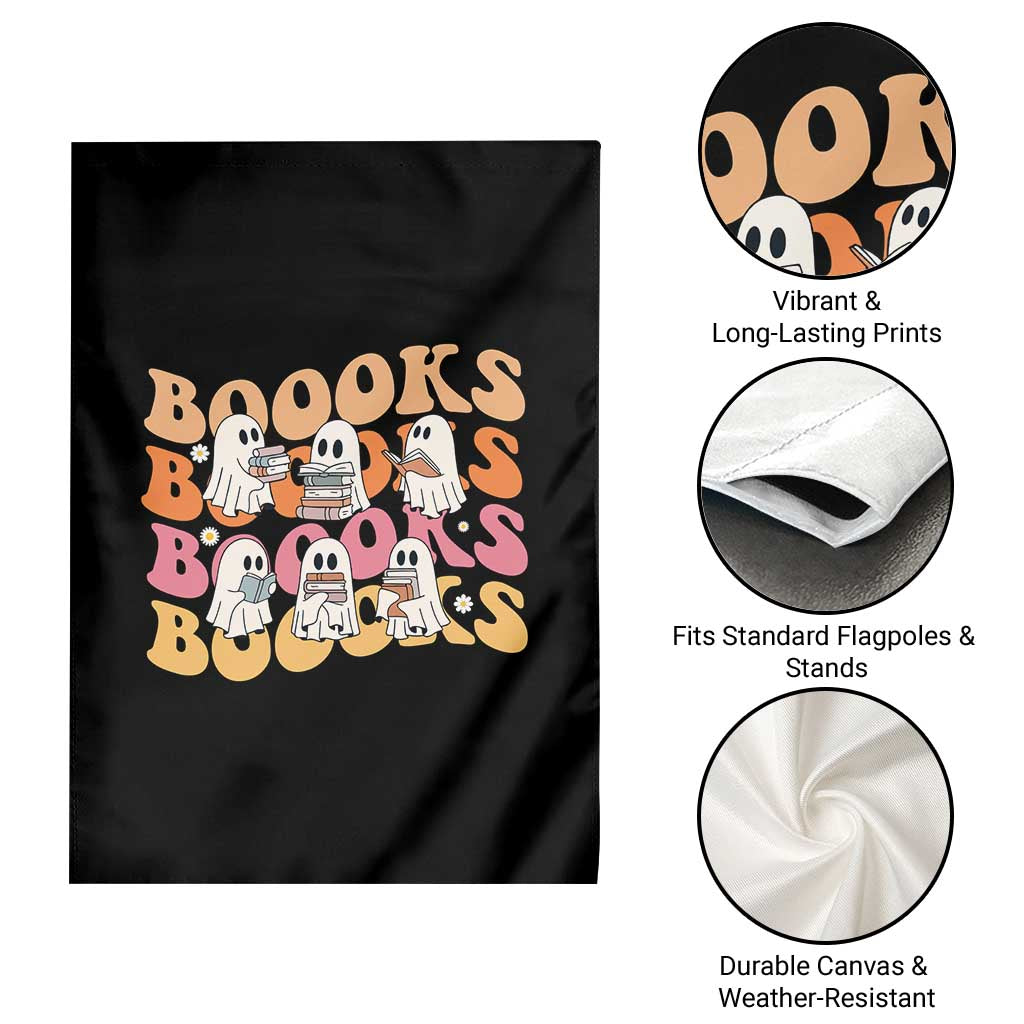 Bookish Ghost Halloween Garden Flag Funny Book Lover And Spooky Squad - Wonder Print Shop