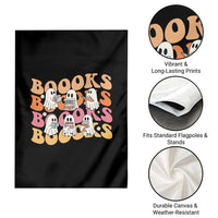 Bookish Ghost Halloween Garden Flag Funny Book Lover And Spooky Squad - Wonder Print Shop