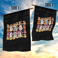 Bookish Ghost Halloween Garden Flag Funny Book Lover And Spooky Squad - Wonder Print Shop
