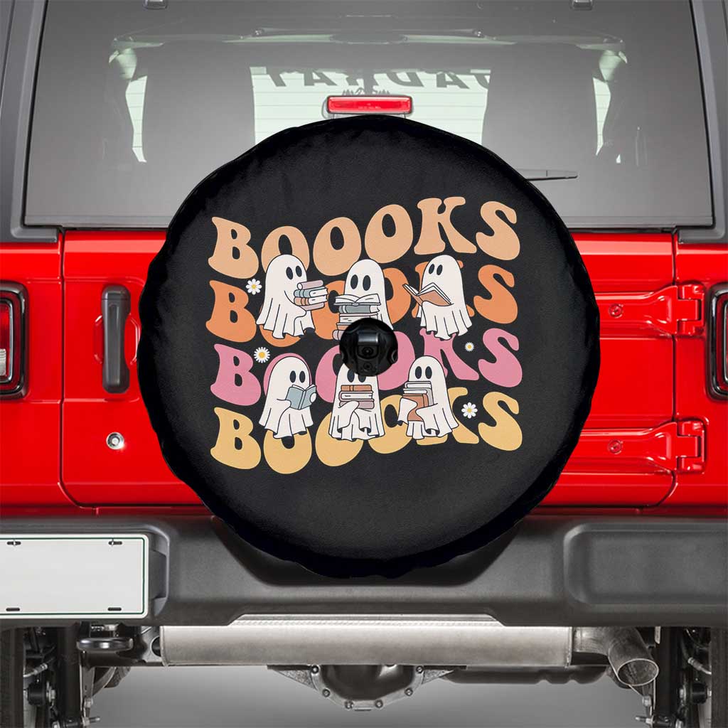 Bookish Ghost Halloween Spare Tire Cover Funny Book Lover And Spooky Squad - Wonder Print Shop