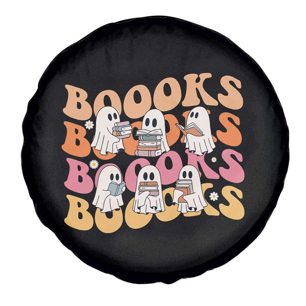 Bookish Ghost Halloween Spare Tire Cover Funny Book Lover And Spooky Squad - Wonder Print Shop