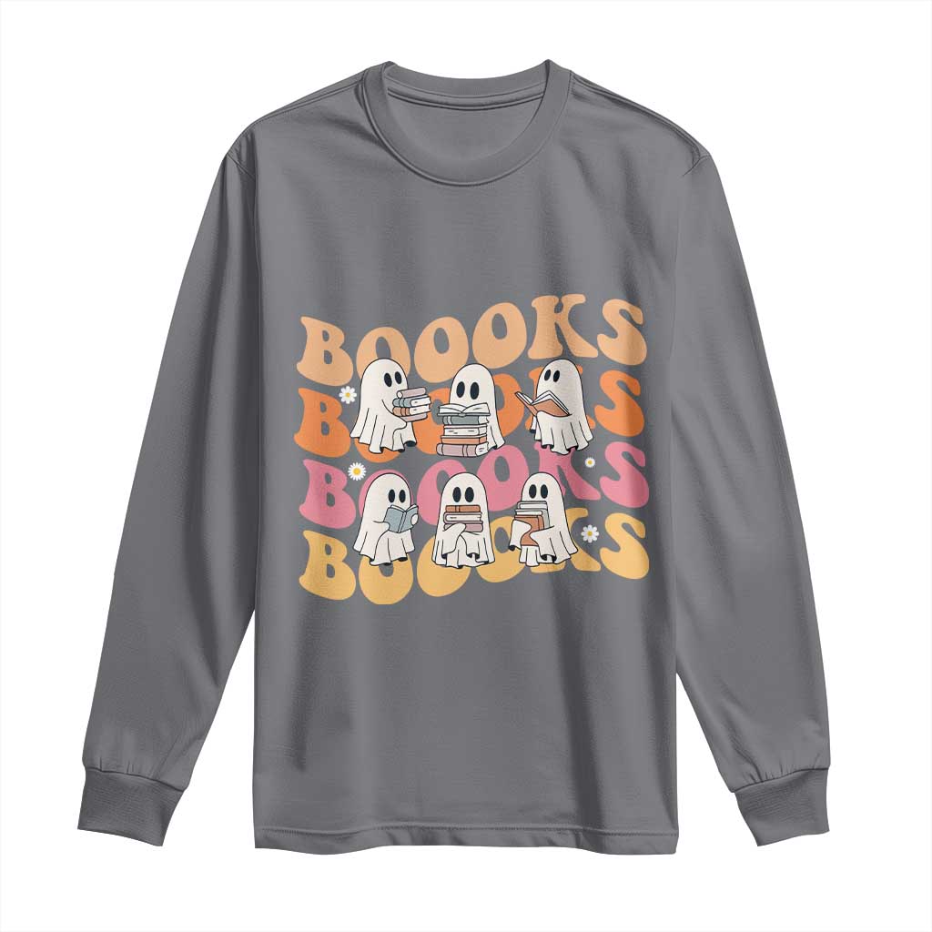 Bookish Ghost Halloween Long Sleeve Shirt Funny Book Lover And Spooky Squad - Wonder Print Shop