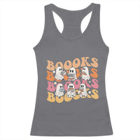 Bookish Ghost Halloween Racerback Tank Top Funny Book Lover And Spooky Squad - Wonder Print Shop