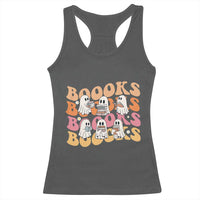 Bookish Ghost Halloween Racerback Tank Top Funny Book Lover And Spooky Squad - Wonder Print Shop
