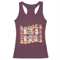 Bookish Ghost Halloween Racerback Tank Top Funny Book Lover And Spooky Squad - Wonder Print Shop