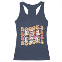 Bookish Ghost Halloween Racerback Tank Top Funny Book Lover And Spooky Squad - Wonder Print Shop