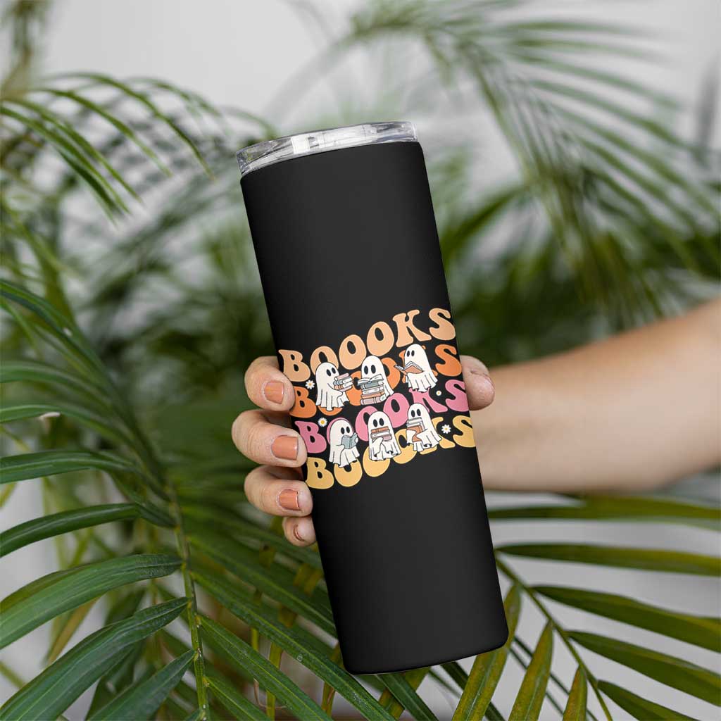 Bookish Ghost Halloween Skinny Tumbler Funny Book Lover And Spooky Squad