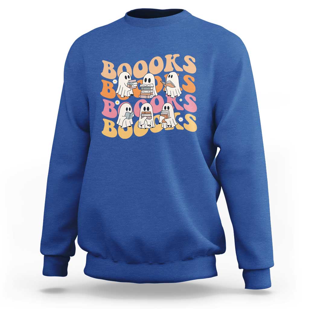Bookish Ghost Halloween Sweatshirt Funny Book Lover And Spooky Squad - Wonder Print Shop