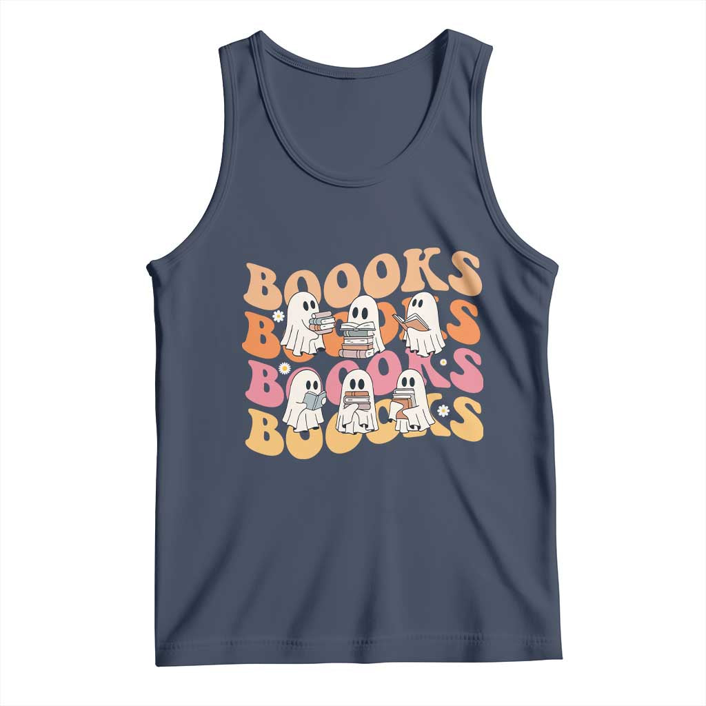 Bookish Ghost Halloween Tank Top Funny Book Lover And Spooky Squad - Wonder Print Shop