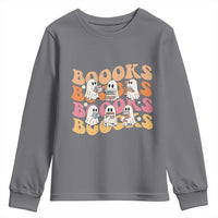 Bookish Ghost Halloween Youth Sweatshirt Funny Book Lover And Spooky Squad - Wonder Print Shop