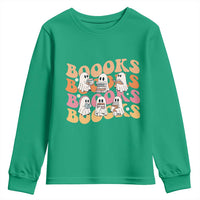 Bookish Ghost Halloween Youth Sweatshirt Funny Book Lover And Spooky Squad - Wonder Print Shop