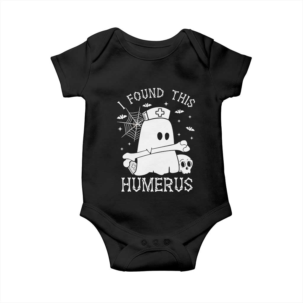 Cute Halloween Nurse I Found This Humerus Ghost Bone Pun Baby Onesie - Wonder Print Shop