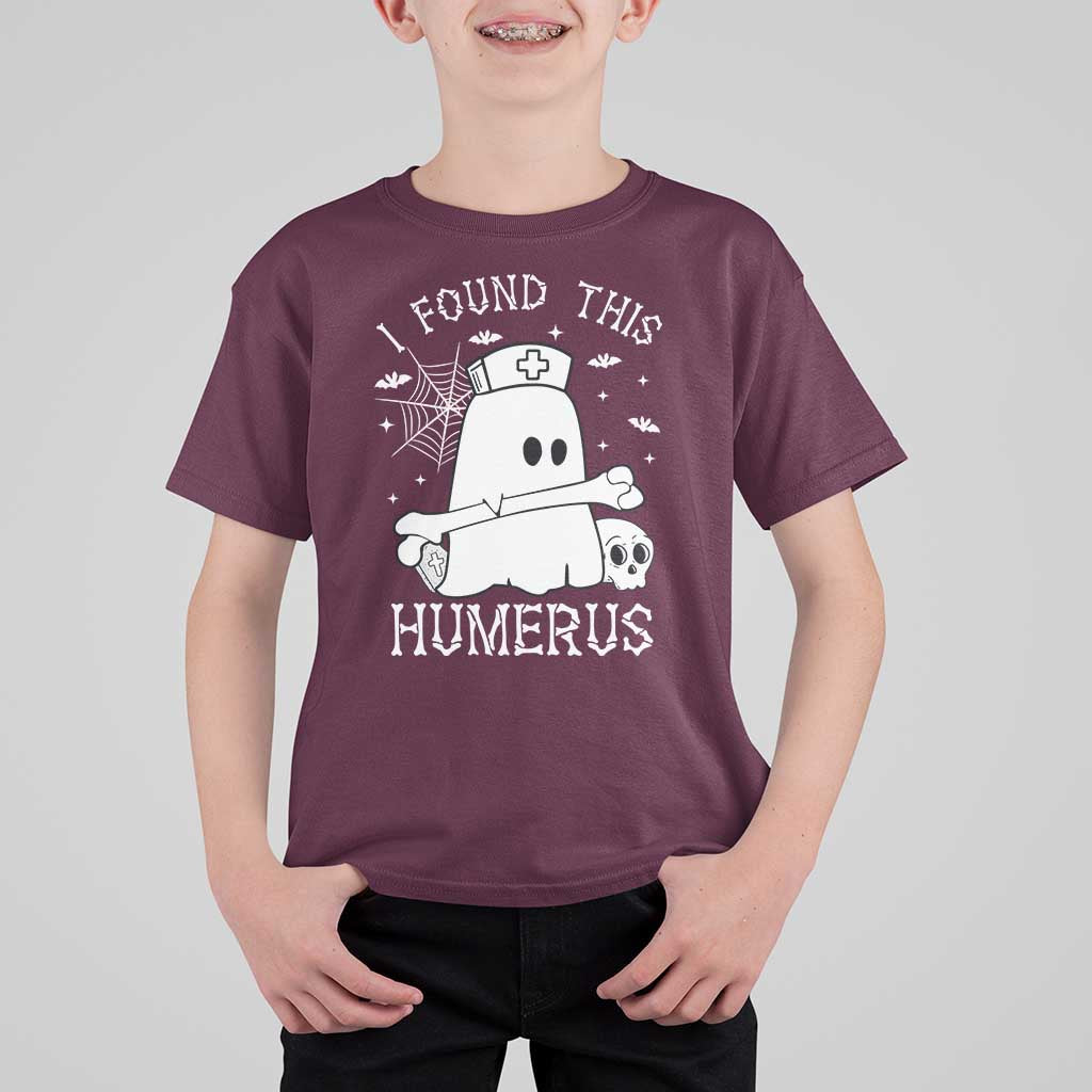 Cute Halloween Nurse I Found This Humerus Ghost Bone Pun T Shirt For Kid - Wonder Print Shop