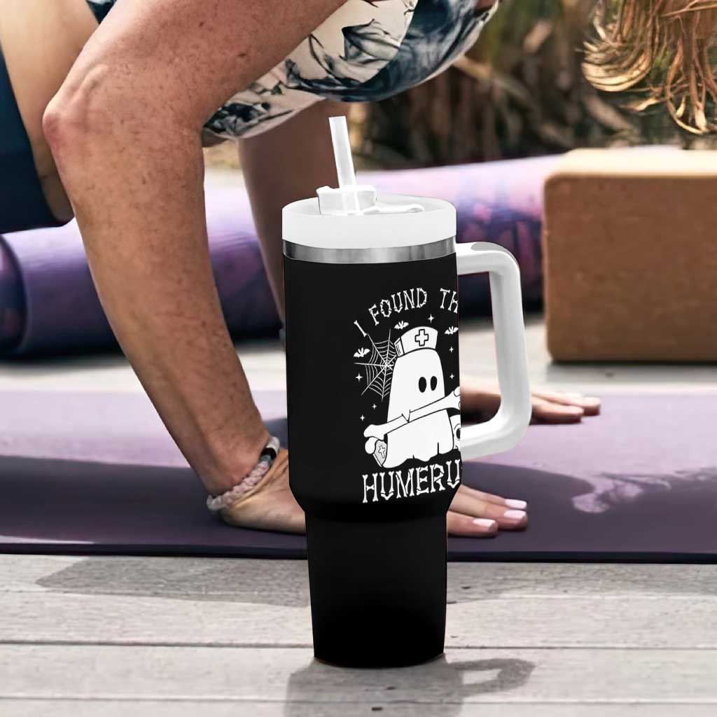 Cute Halloween Nurse I Found This Humerus Ghost Bone Pun Tumbler With Handle