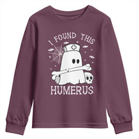 Cute Halloween Nurse I Found This Humerus Ghost Bone Pun Youth Sweatshirt - Wonder Print Shop