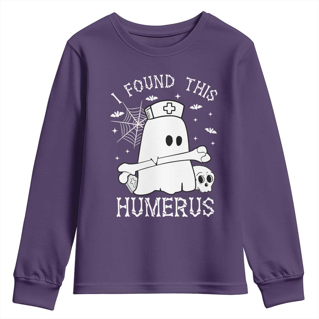 Cute Halloween Nurse I Found This Humerus Ghost Bone Pun Youth Sweatshirt - Wonder Print Shop