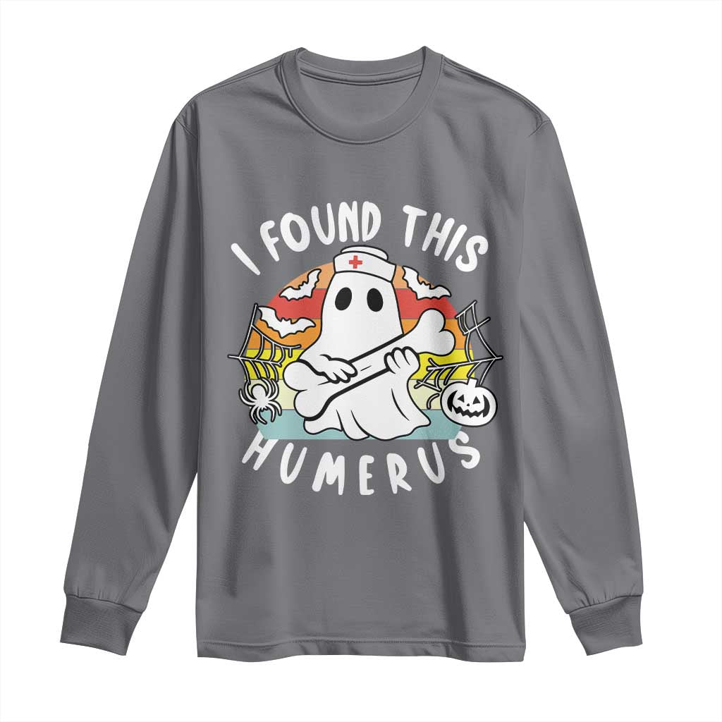 Halloween Ghost Nurse Long Sleeve Shirt I Found This Humerus Bone Pun - Wonder Print Shop
