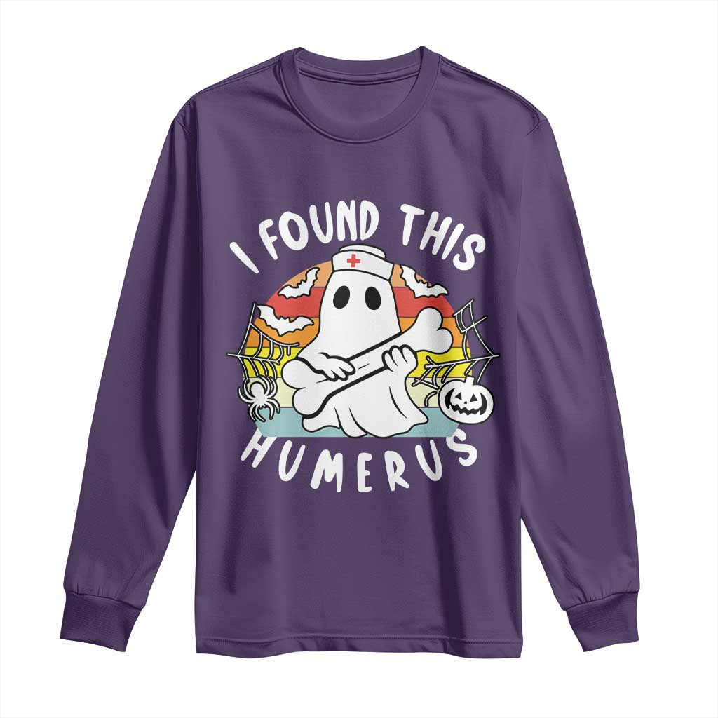 Halloween Ghost Nurse Long Sleeve Shirt I Found This Humerus Bone Pun - Wonder Print Shop