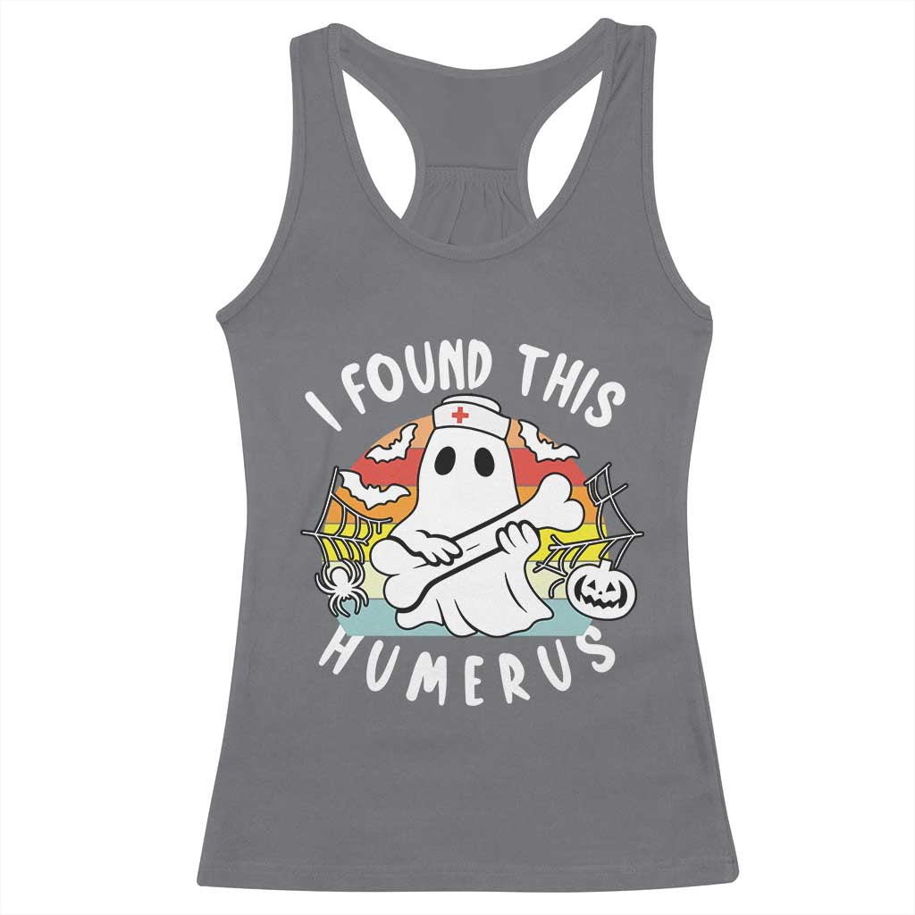 Halloween Ghost Nurse Racerback Tank Top I Found This Humerus Bone Pun - Wonder Print Shop