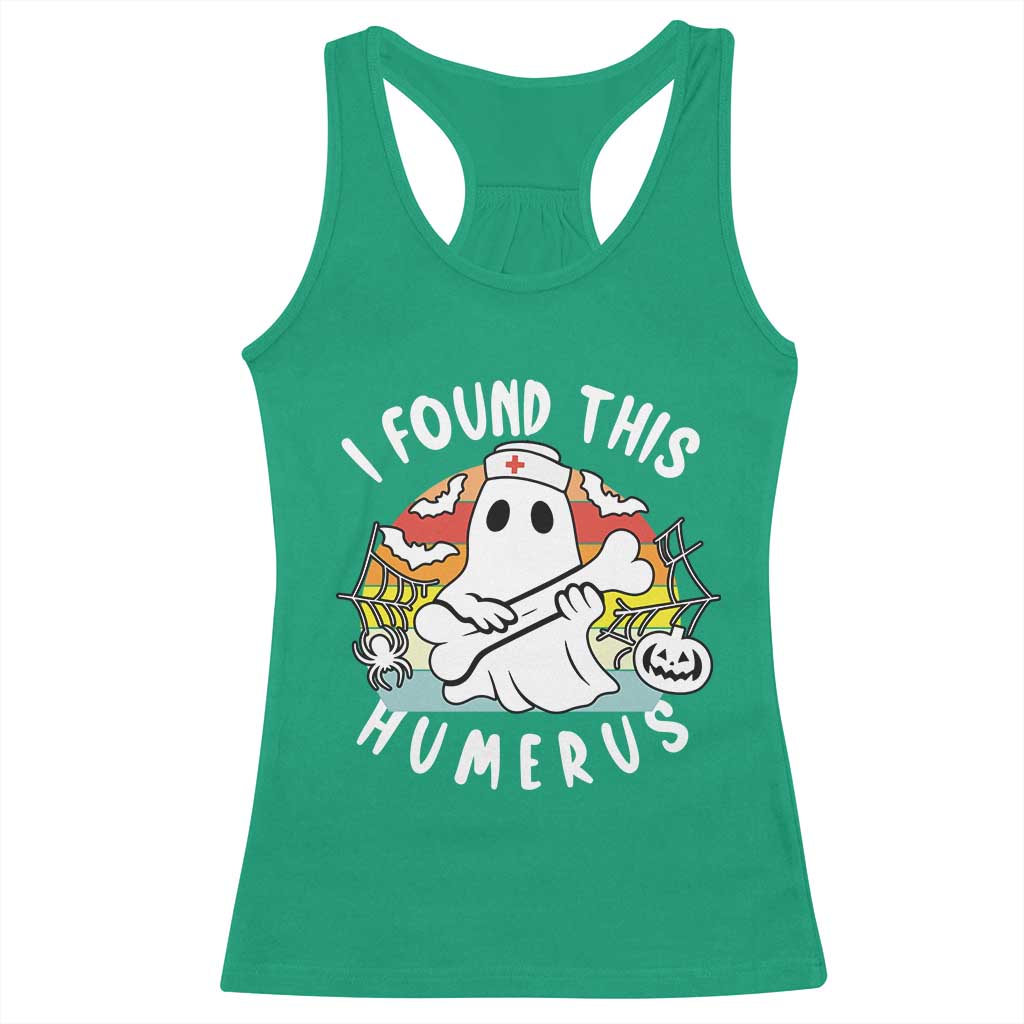 Halloween Ghost Nurse Racerback Tank Top I Found This Humerus Bone Pun - Wonder Print Shop
