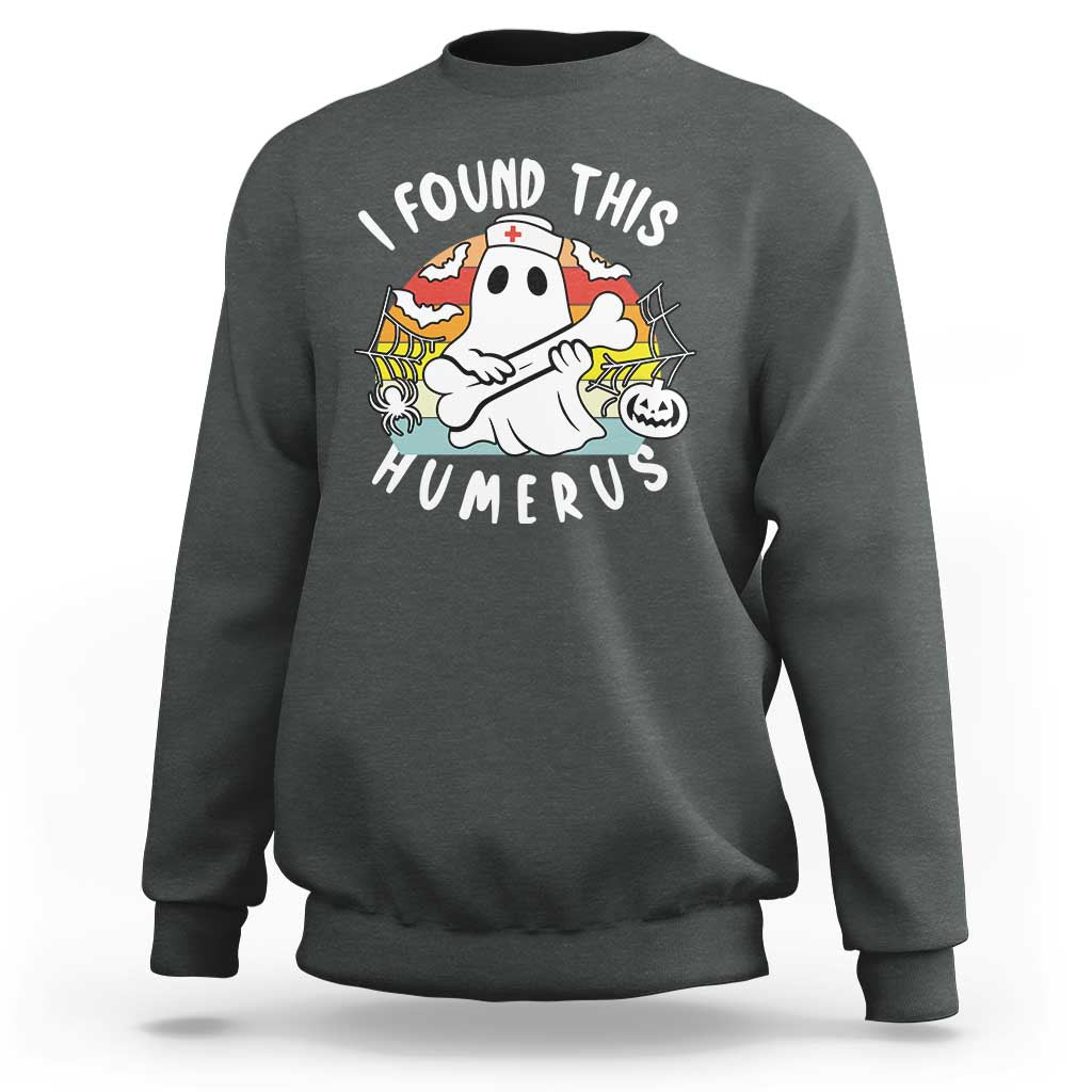 Halloween Ghost Nurse Sweatshirt I Found This Humerus Bone Pun - Wonder Print Shop