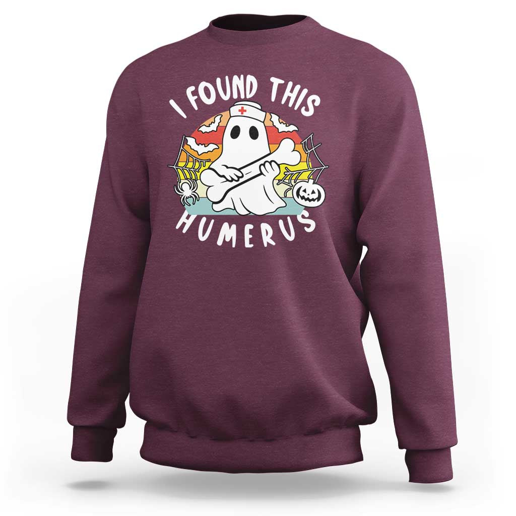 Halloween Ghost Nurse Sweatshirt I Found This Humerus Bone Pun - Wonder Print Shop