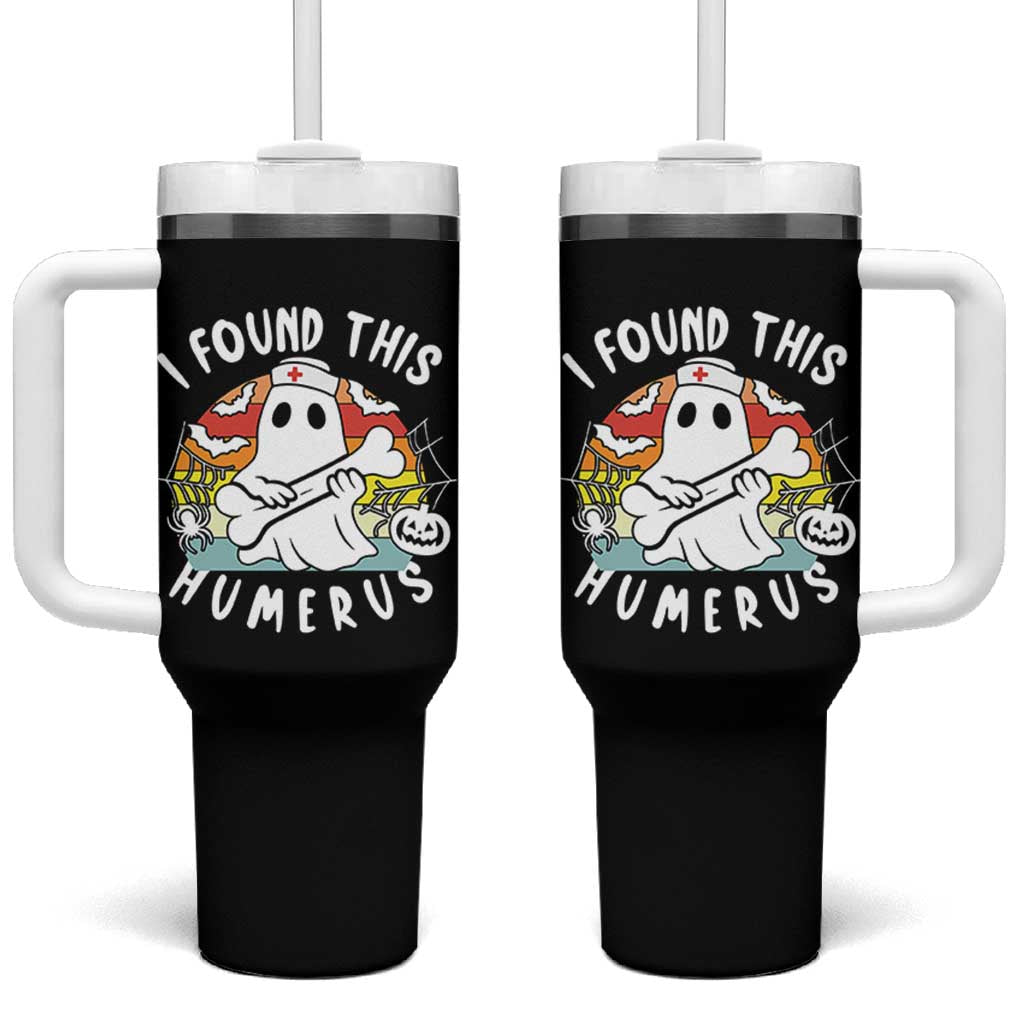 Halloween Ghost Nurse Tumbler With Handle I Found This Humerus Bone Pun