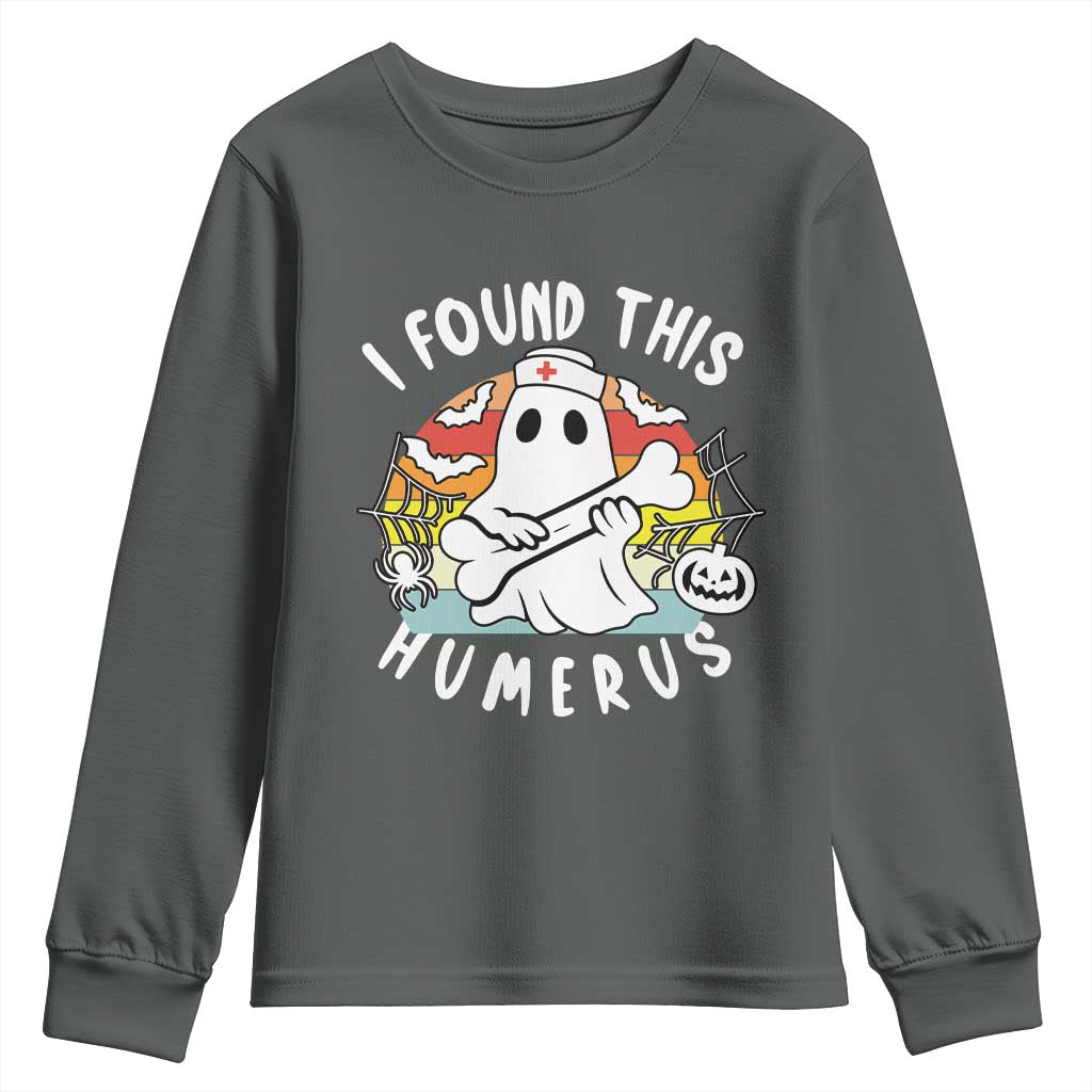 Halloween Ghost Nurse Youth Sweatshirt I Found This Humerus Bone Pun - Wonder Print Shop