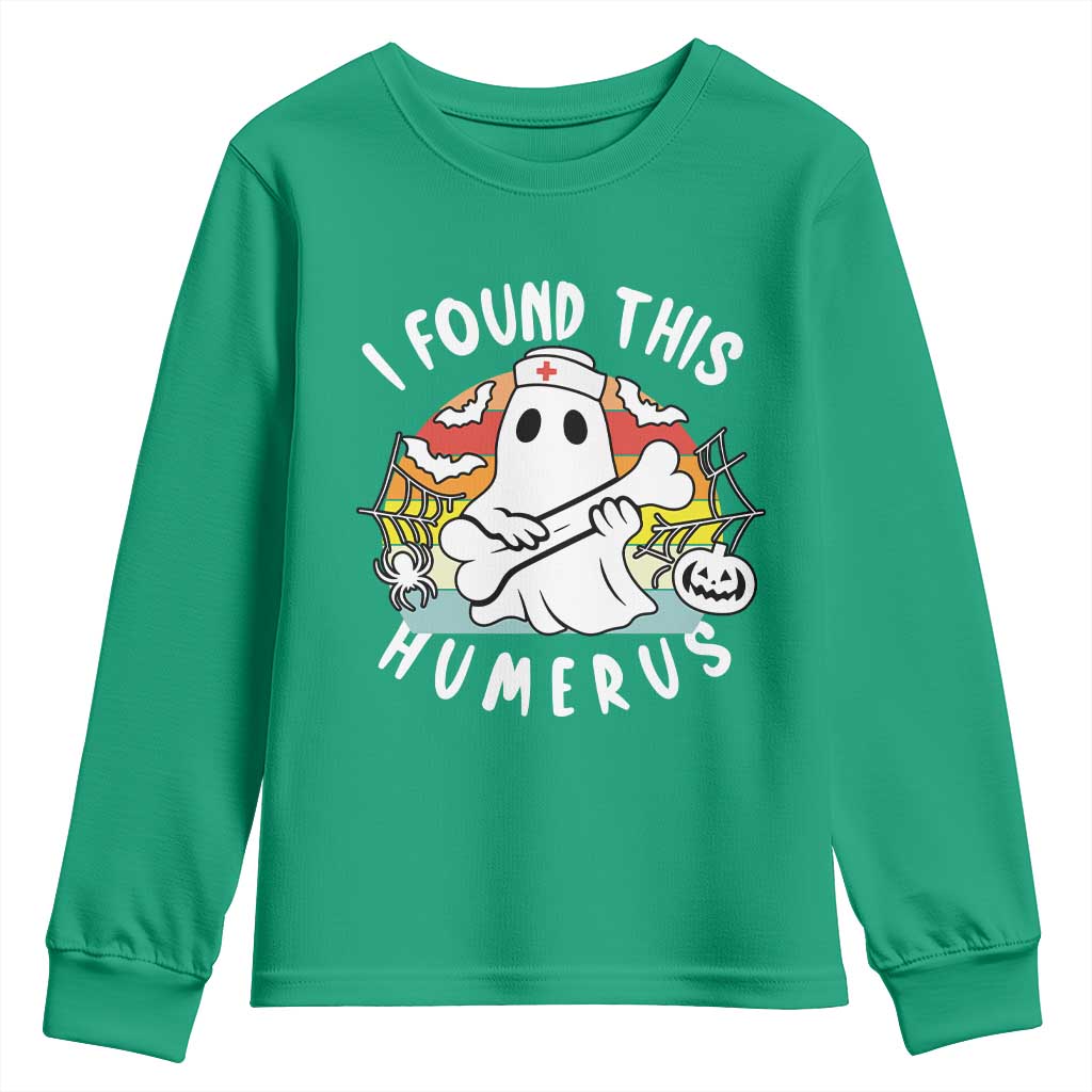 Halloween Ghost Nurse Youth Sweatshirt I Found This Humerus Bone Pun - Wonder Print Shop