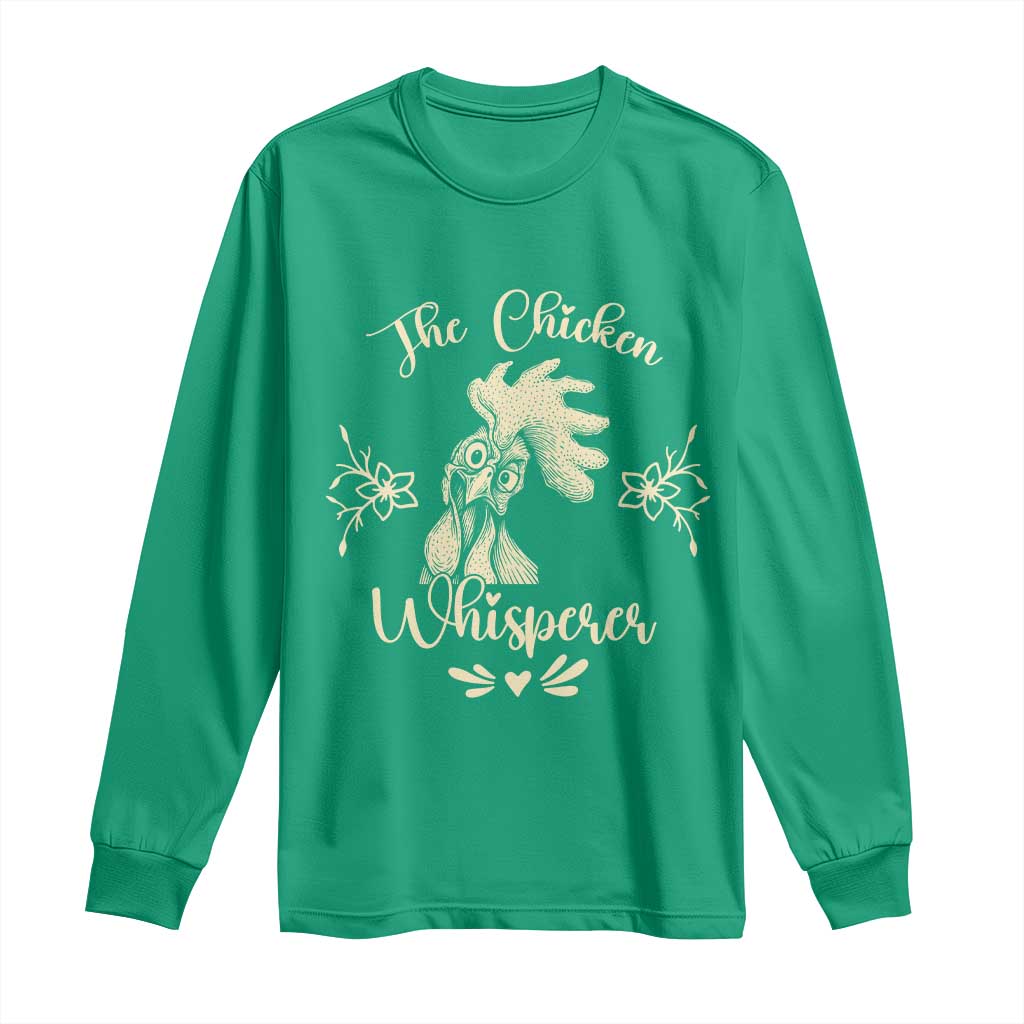 Funny Chicken Lover Gift Long Sleeve Shirt The Chicken Whisperer - Wonder Print Shop