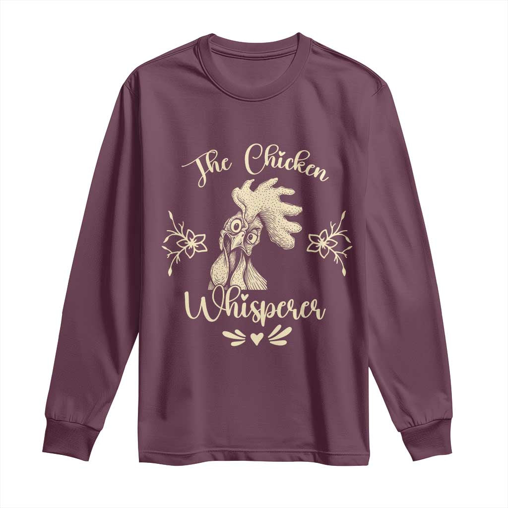 Funny Chicken Lover Gift Long Sleeve Shirt The Chicken Whisperer - Wonder Print Shop