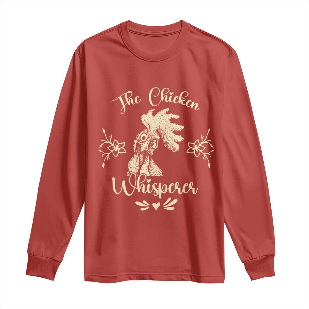 Funny Chicken Lover Gift Long Sleeve Shirt The Chicken Whisperer - Wonder Print Shop