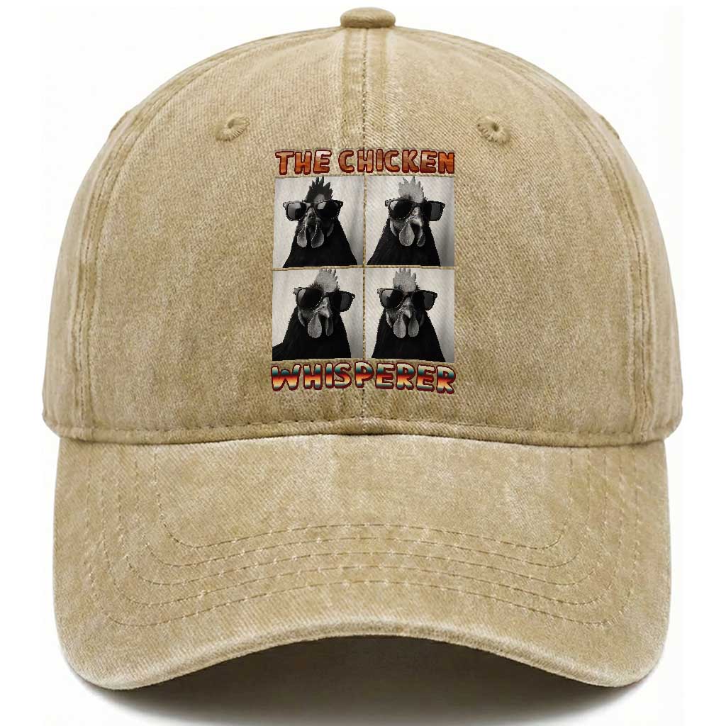 Funny Farm Animal Gift Washed Cotton Baseball Cap The Chicken Whisperer