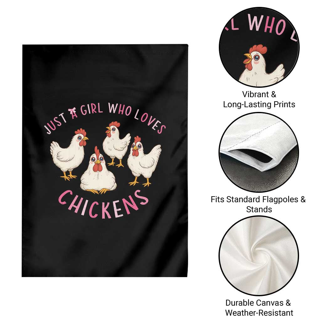 Chicken Lover Gift Garden Flag Just A Girl Who Loves Chickens - Wonder Print Shop