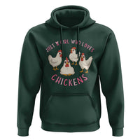 Chicken Lover Gift Hoodie Just A Girl Who Loves Chickens - Wonder Print Shop