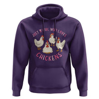 Chicken Lover Gift Hoodie Just A Girl Who Loves Chickens - Wonder Print Shop