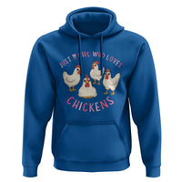 Chicken Lover Gift Hoodie Just A Girl Who Loves Chickens - Wonder Print Shop