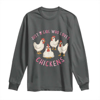 Chicken Lover Gift Long Sleeve Shirt Just A Girl Who Loves Chickens - Wonder Print Shop