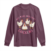 Chicken Lover Gift Long Sleeve Shirt Just A Girl Who Loves Chickens - Wonder Print Shop