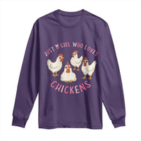 Chicken Lover Gift Long Sleeve Shirt Just A Girl Who Loves Chickens - Wonder Print Shop