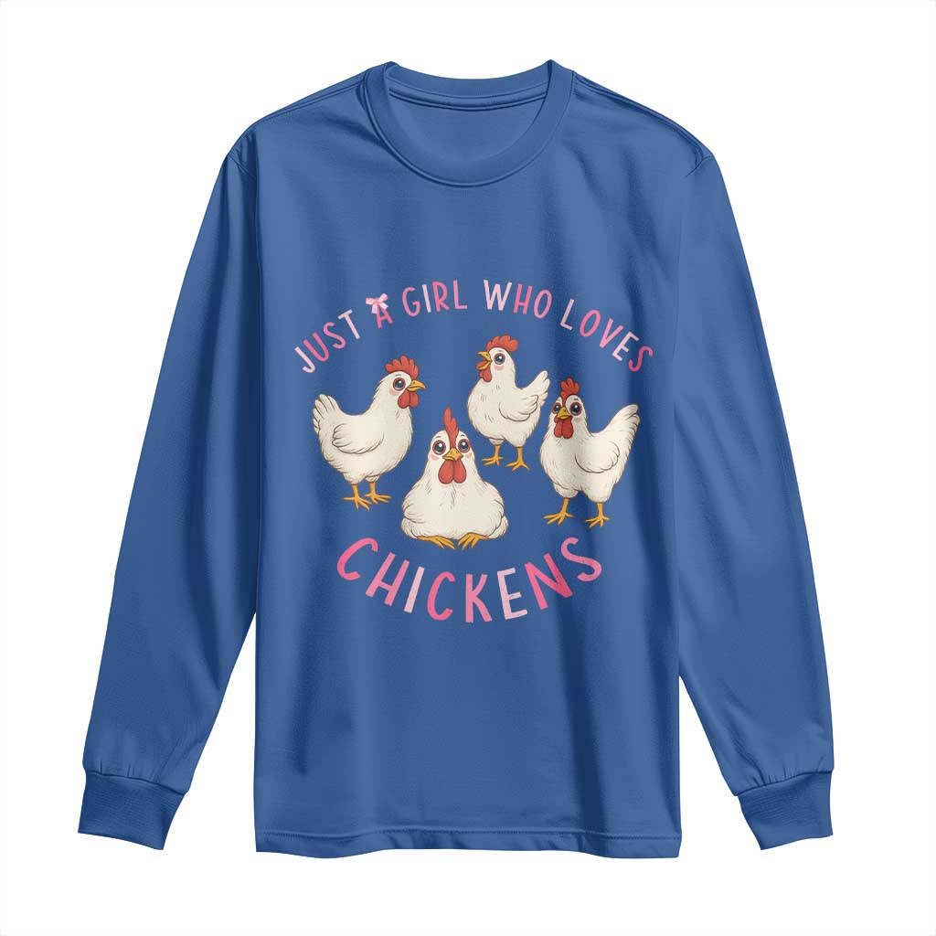 Chicken Lover Gift Long Sleeve Shirt Just A Girl Who Loves Chickens - Wonder Print Shop