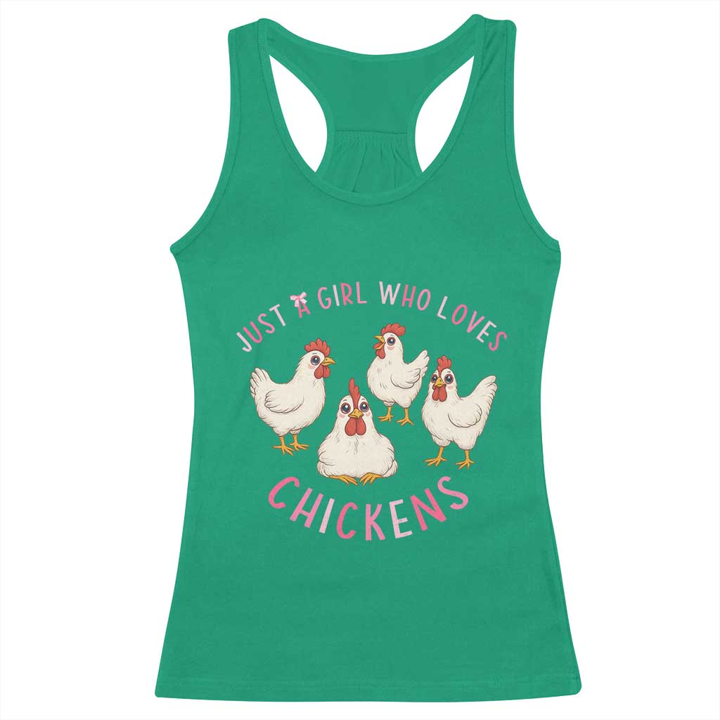 Chicken Lover Gift Racerback Tank Top Just A Girl Who Loves Chickens - Wonder Print Shop
