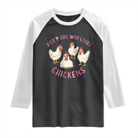 Chicken Lover Gift Raglan Shirt Just A Girl Who Loves Chickens - Wonder Print Shop
