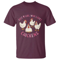 Chicken Lover Gift T Shirt Just A Girl Who Loves Chickens - Wonder Print Shop