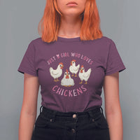 Chicken Lover Gift T Shirt For Women Just A Girl Who Loves Chickens - Wonder Print Shop