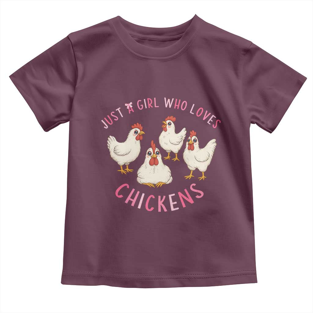 Chicken Lover Gift Toddler T Shirt Just A Girl Who Loves Chickens - Wonder Print Shop