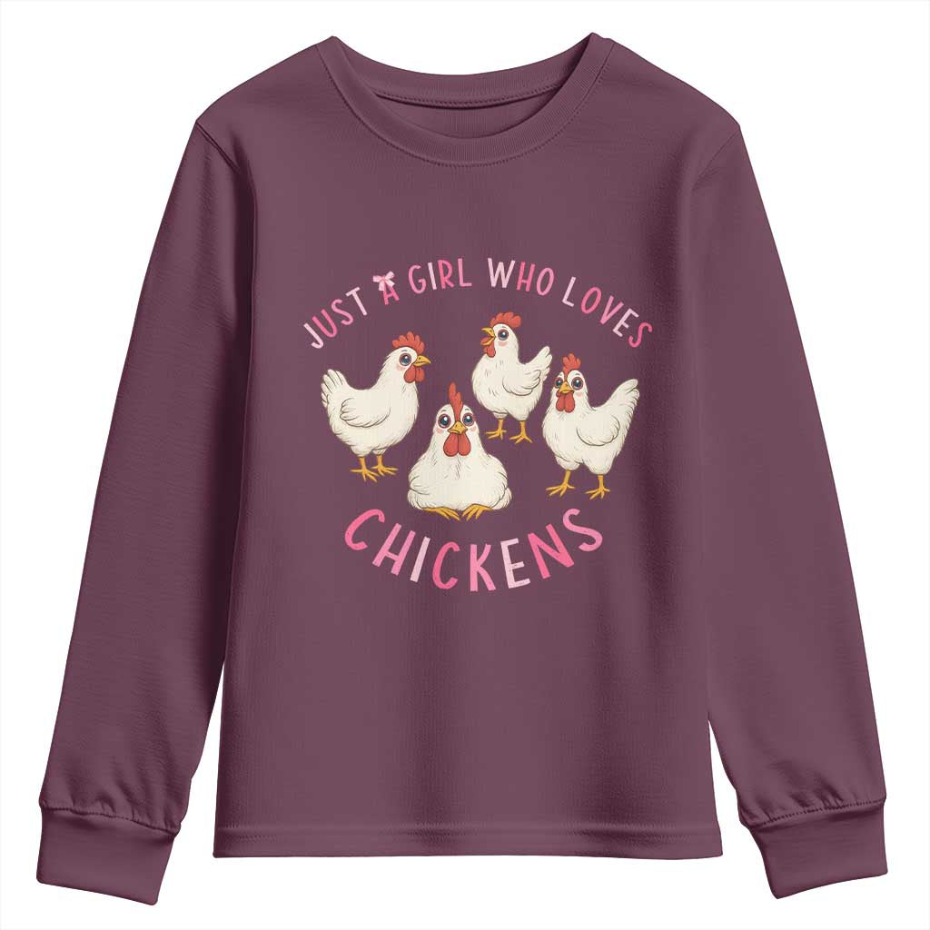 Chicken Lover Gift Youth Sweatshirt Just A Girl Who Loves Chickens - Wonder Print Shop