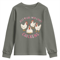 Chicken Lover Gift Youth Sweatshirt Just A Girl Who Loves Chickens - Wonder Print Shop